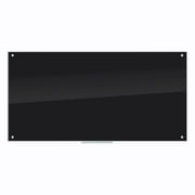 U Brands Glass Dry Erase Board, 72" x 36", Whiteboard, Black Surface, Frameless, 172U