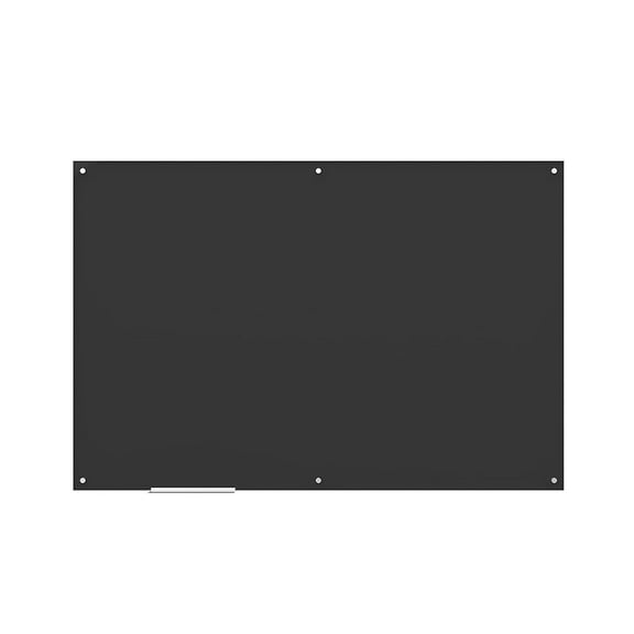 U Brands Glass Dry Erase Board, 72" x 48", Black Surface, Frameless, 173U