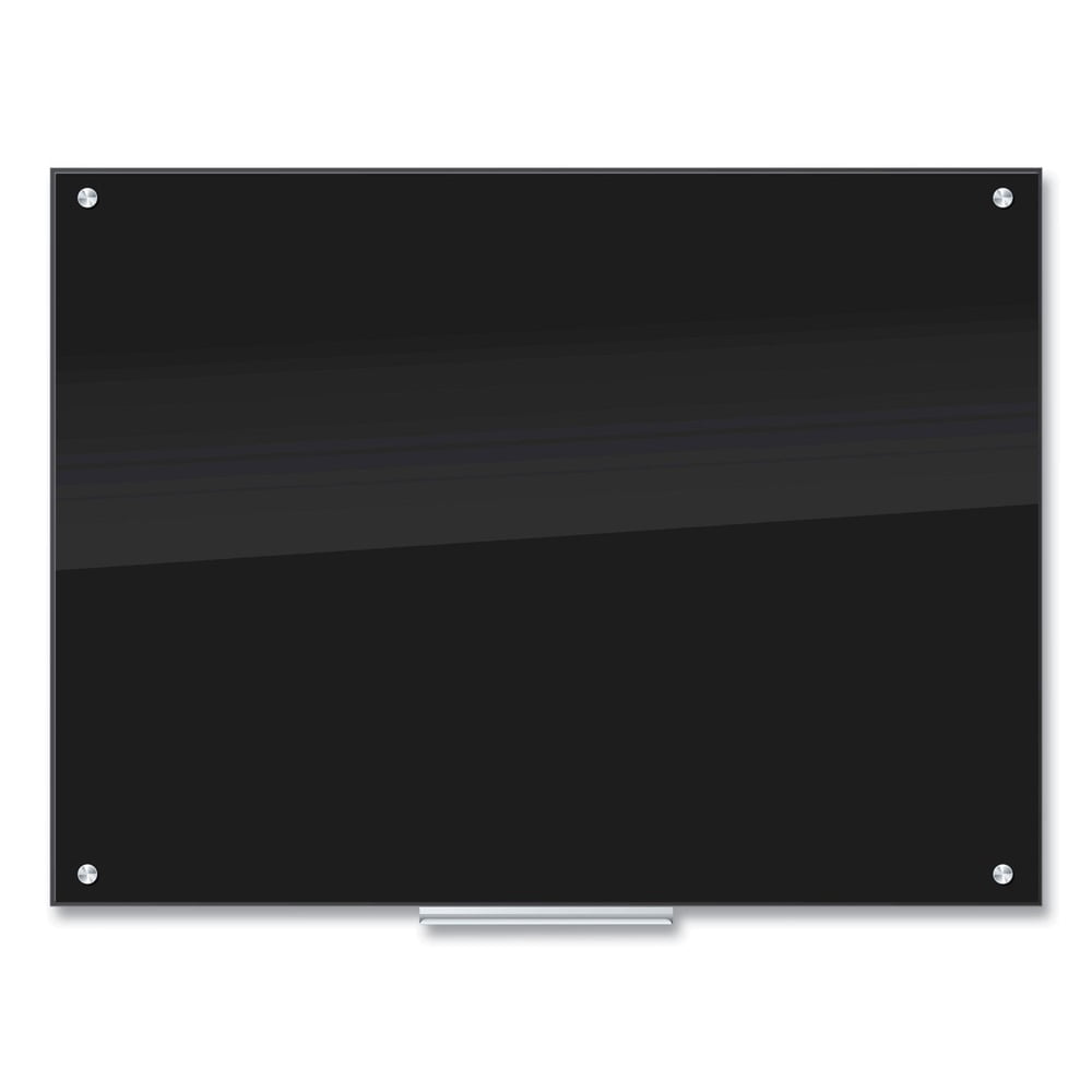 U Brands Glass Dry Erase Whiteboards, 48 x 36 inches, Black Surface, Frameless