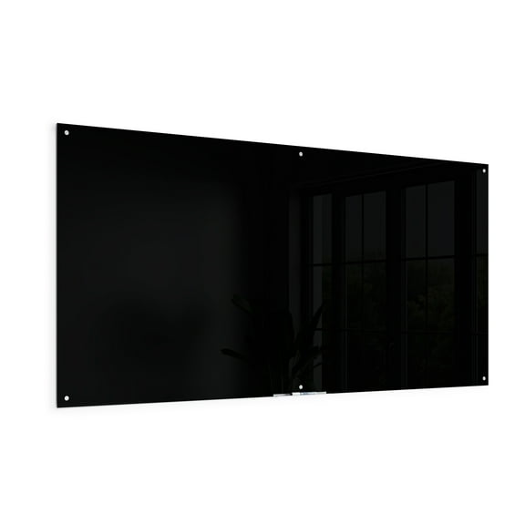 U Brands Glass Non-Magnetic Dry-Erase Board, 96 X 48 Inches, Black Surface, Frameless (3015U00-01)