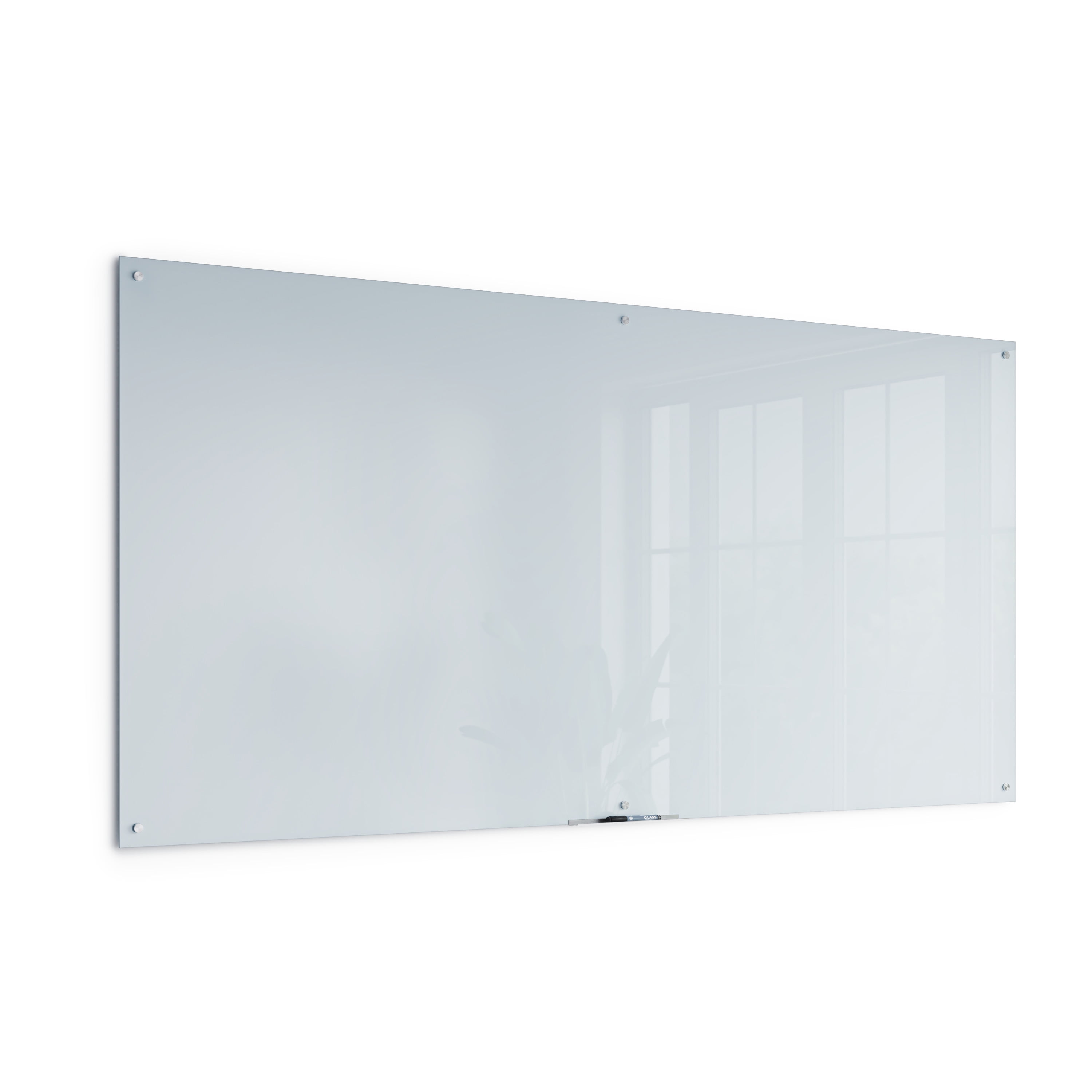 U Brands Glass Non Magnetic Dry Erase Board 96 X 48 Inches White Frosted Surface Frameless