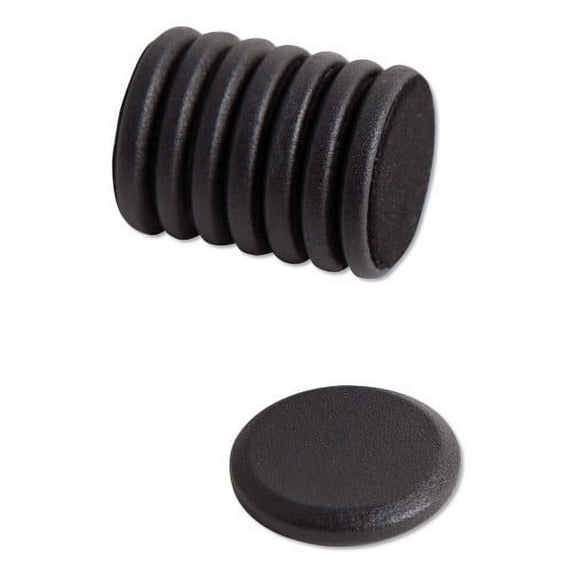 U Brands High Energy Metal Magnets - 1.25" Diameter - Round - Durable - 8 / Pack - Black