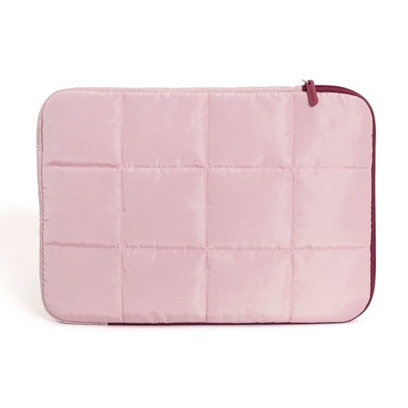 U Brands Nylon Puffer Laptop Sleeve, 15"L x 10.67"W x 1.77"D, Rose Pink