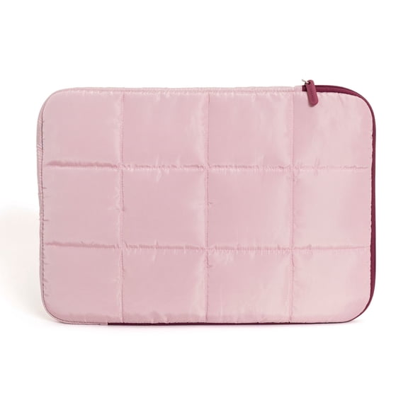 U Brands Nylon Puffer Laptop Sleeve, 15"L x 10.67"W x 1.77"D, Rose Pink