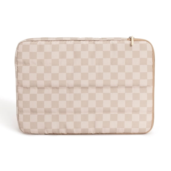 U Brands Puffer Laptop Sleeve, 15"L x 10.67"W x 1.77"D, Neutral Checkered Pattern