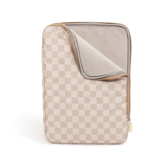 U Brands Puffer Laptop Sleeve, 15"L x 10.67"W x 1.77"D, Neutral Checkered Pattern