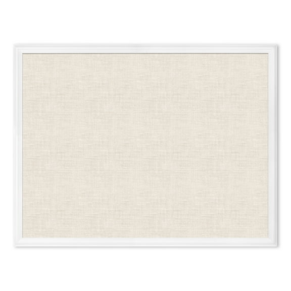 U Brands Linen Bulletin Board 40 x 30 Inches White Décor Frame 2917U00-01