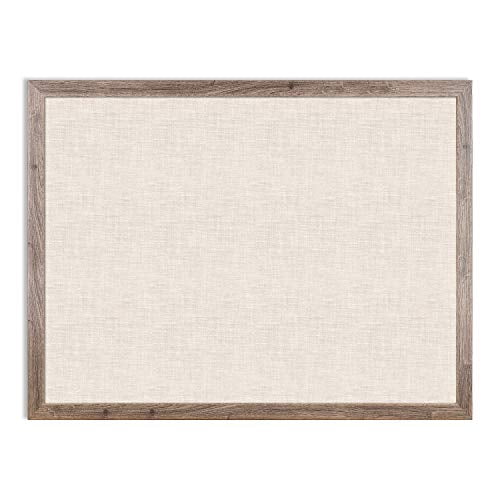 U Brands Linen Bulletin Board, 47" X 35" , Rustic Wood Frame (4894u0001)