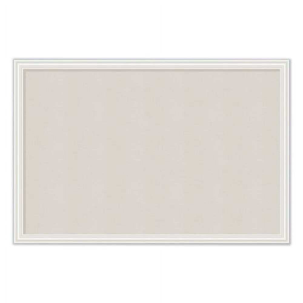 U Brands Linen Bulletin Board with Decor Frame, 30 x 20, Tan Surface