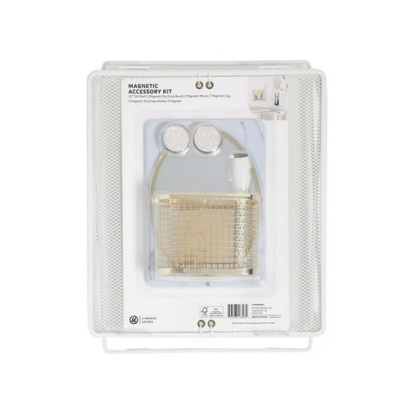 U Brands Locker Accessory Kit with Shelf, 7 ct. - Modern Marble & Gold