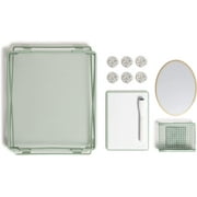 U Brands Locker Kit, 11 Piece Set, Shelf and Accessories, Green, 5992U