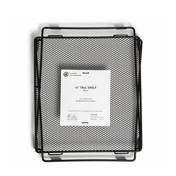 U Brands Locker Style 12" Tall Shelf, Durable Metal, Holds up to 50 lbs - Black