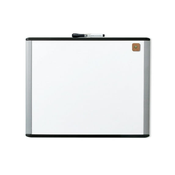 U Brands MOD Magnetic Dry Erase Board, 20 x 16", Black and Grey Frame
