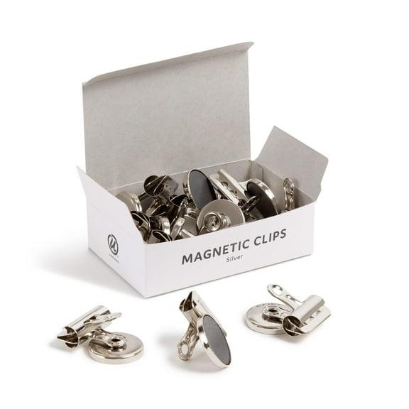 U Brands Refrigerator Magnet Clips, Silver, 12-Count