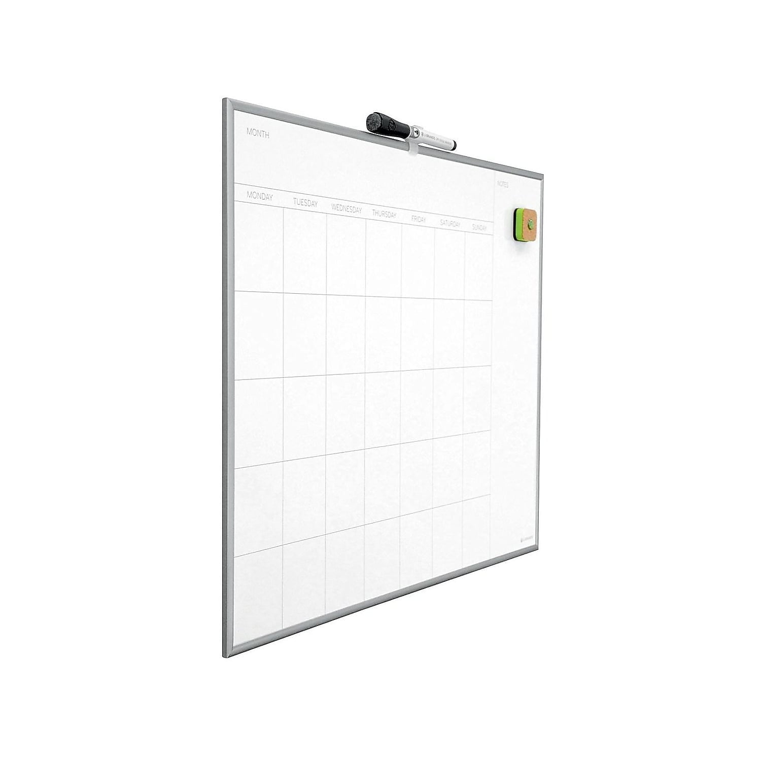 U Brands Dry Erase Calendar Board 20 x 16 inches Silver