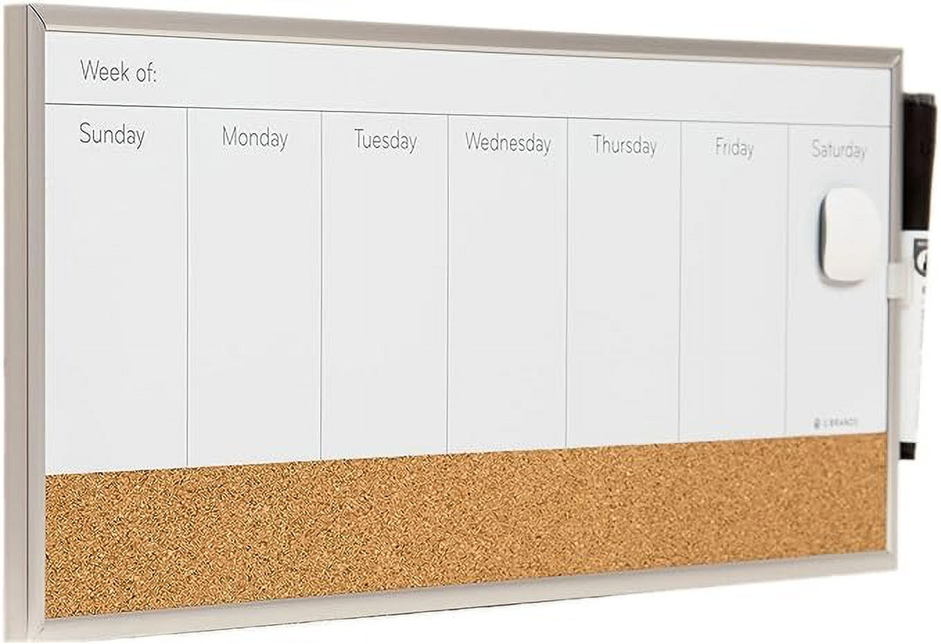 U Brands DryErase Weekly Calendar Board, 18 X 7.5 Inches