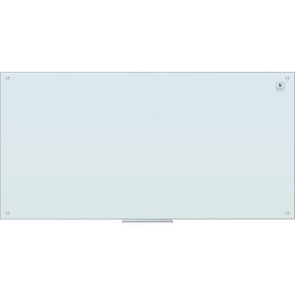 U Brands Magnetic Glass Dry Erase Board, 70" x 35", White, 2300U