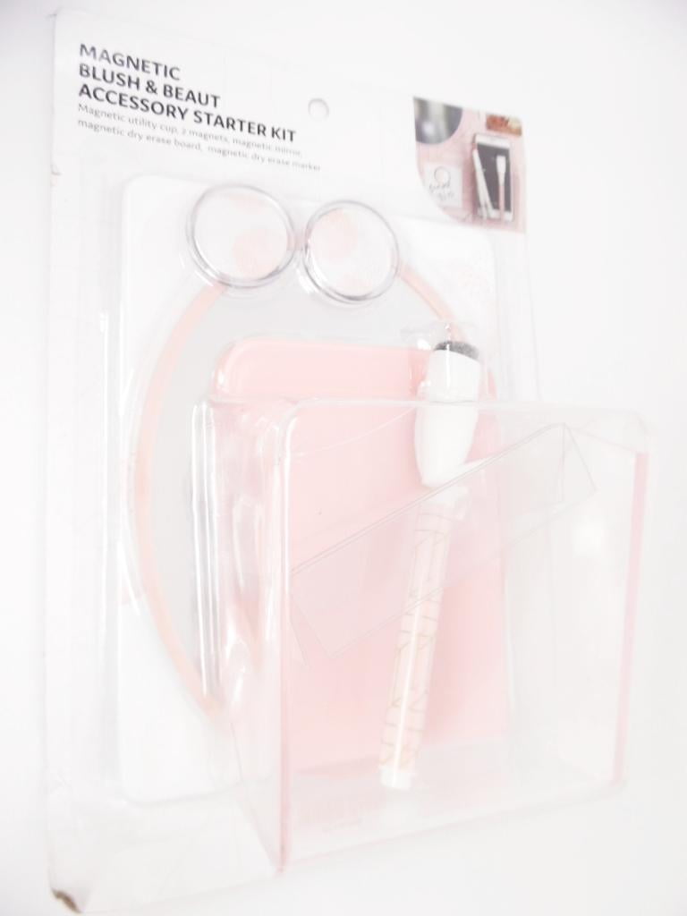 U Brands Locker Accessory Kit Light Pink 5pc Set with Mirror