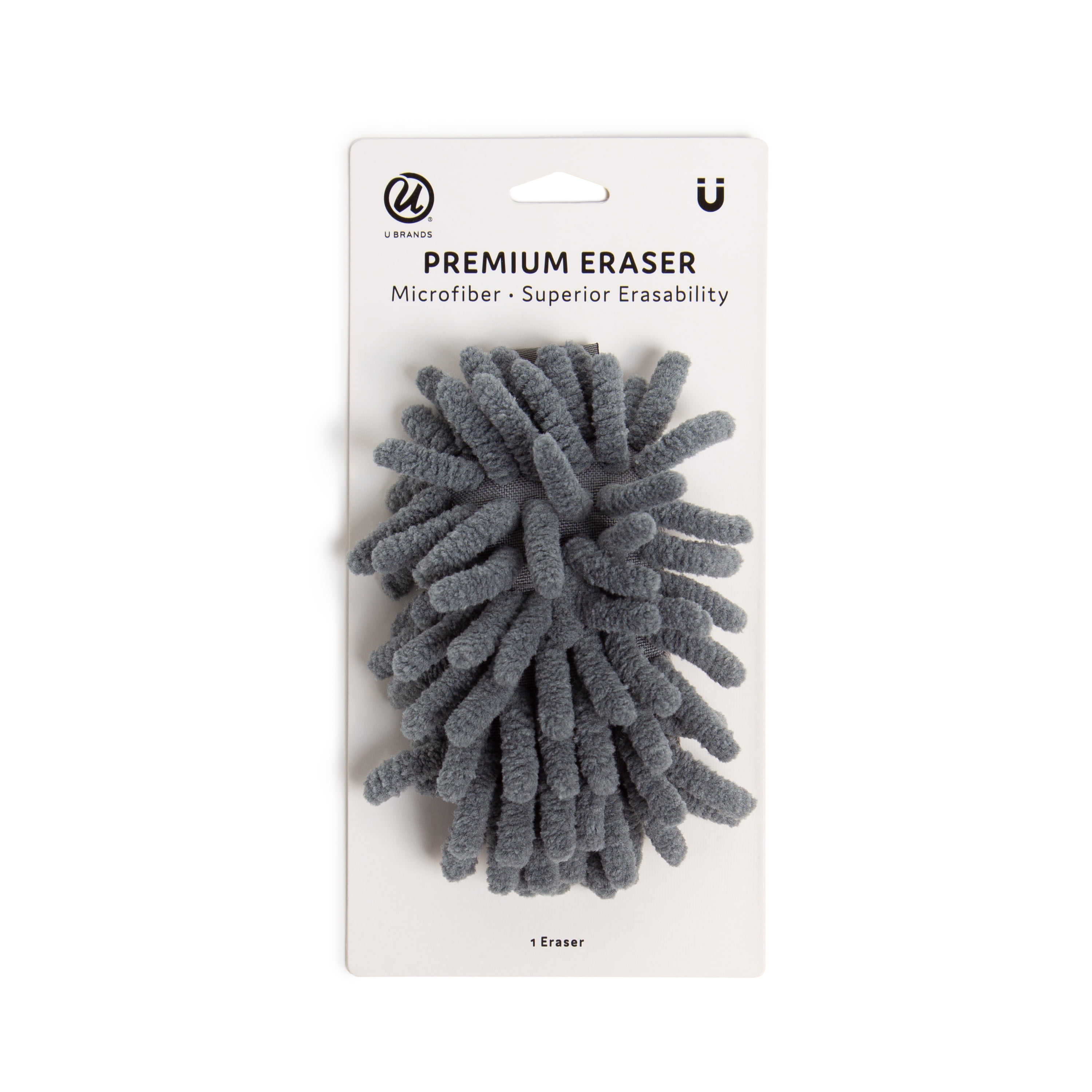 U Brands Magnetic Shag Microfiber Whiteboard Eraser, Gray, 1 Count