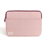 U Brands Canvas Laptop Sleeve with Pocket for Cords and Accessories, 13"L x 9.25"W x 0.75"D, Pink