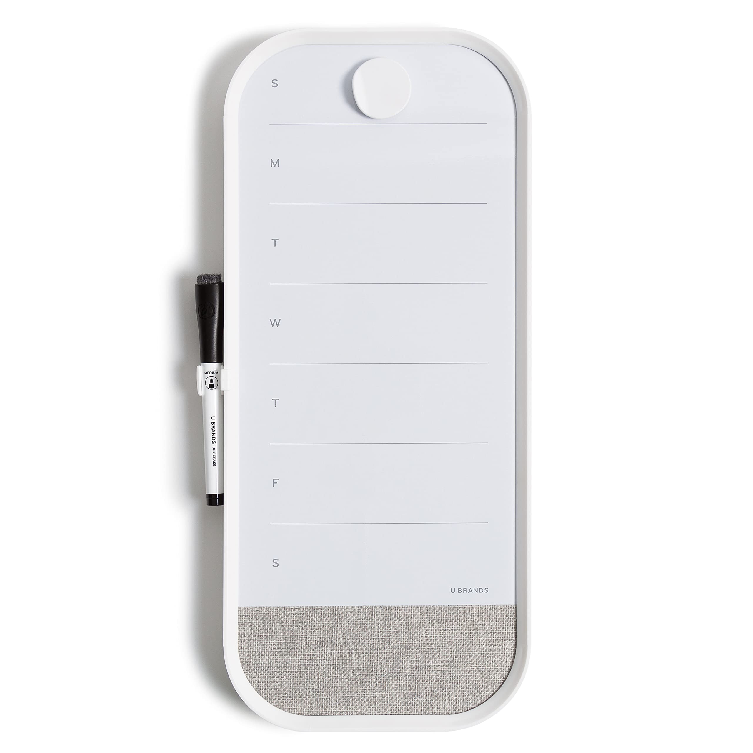 Modern Bevel White Magnetic Dry Erase Weekly Planner