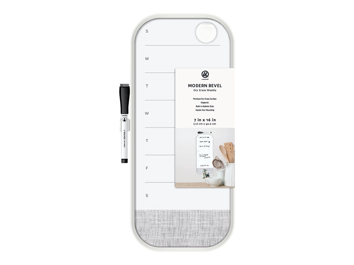 Modern Bevel White Magnetic Dry Erase Weekly Planner