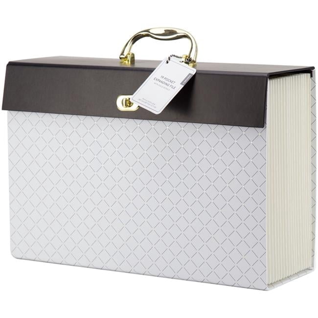 U Brands Classic 19 Pocket Expandable File Folder, Black, 2201U