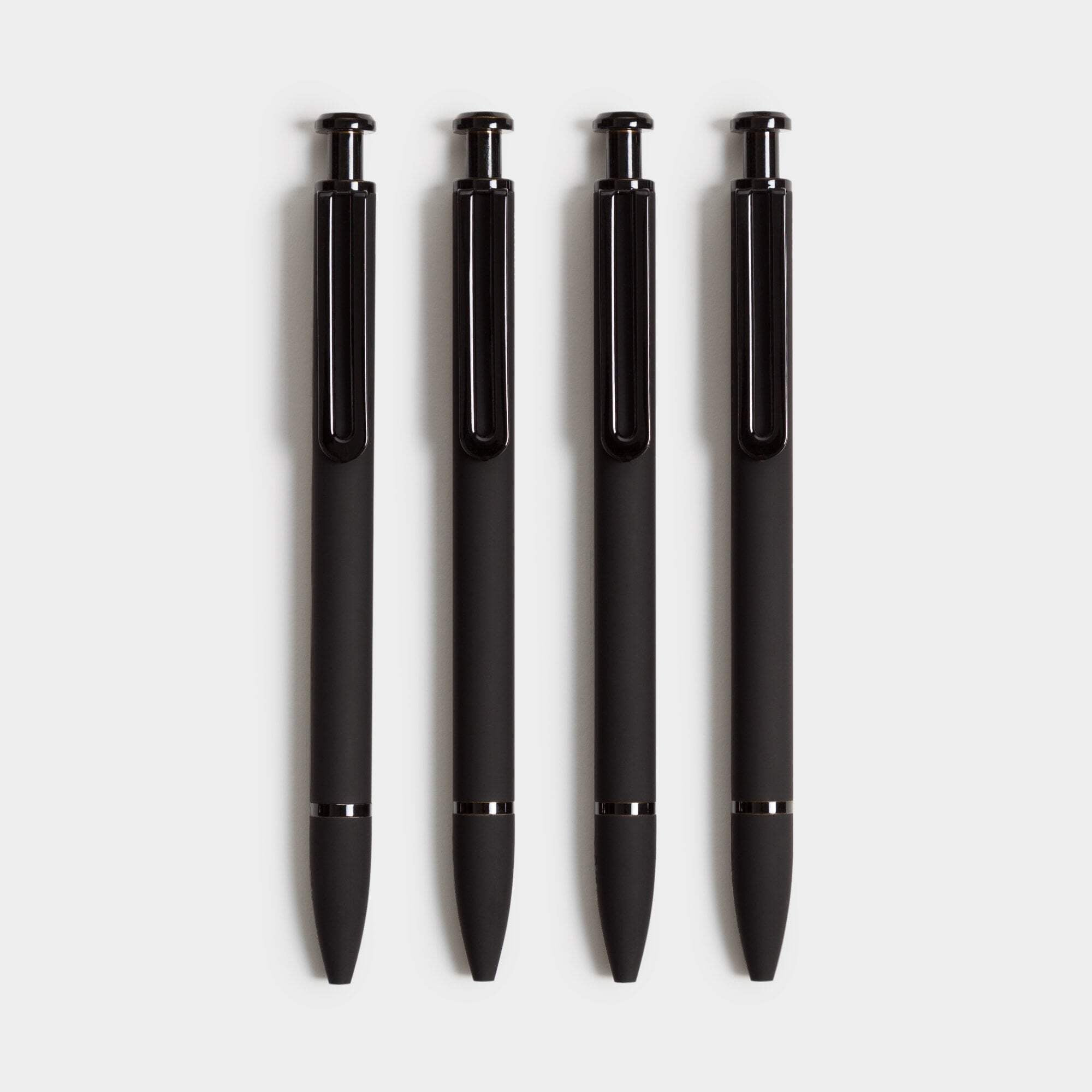 U Brands Monterey Ballpoint Pens, 4 Count, Midnight Black, Bold (1.0 mm) Point, Black Ink