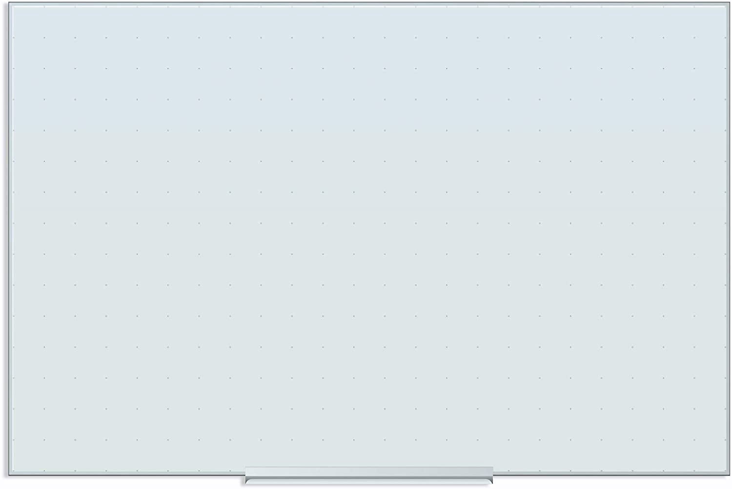 U Brands Non-Magnetic Ghost Grid Glass Dry-Erase Board, 36 x 24 inches, White Frosted Surface, Frameless