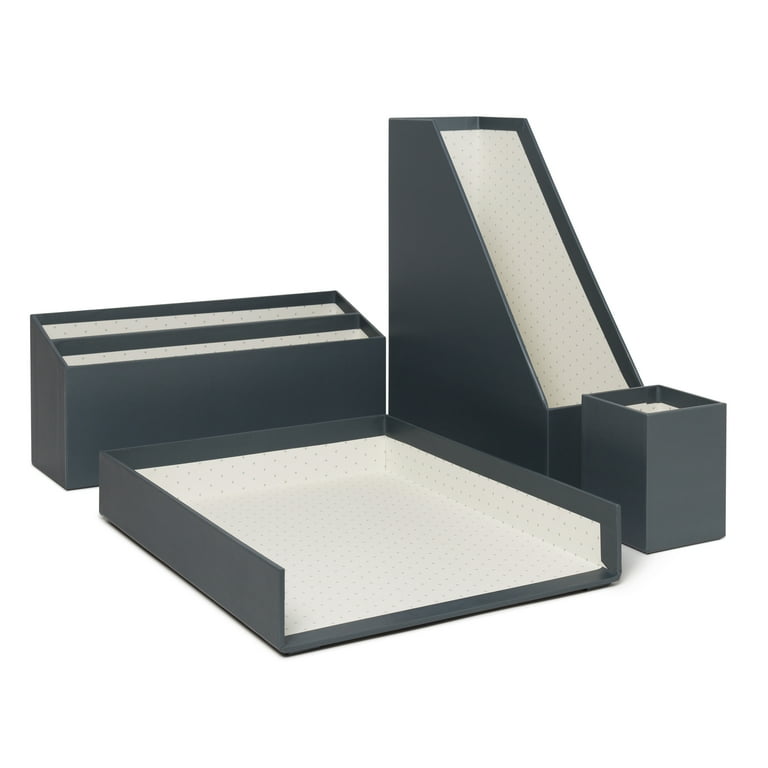 U Brands Paper Wrapped Desk Organization Kit - Desktop - Sturdy, Lightweight - Gray - Chipboard - 1 Each U Brands Paper Wrapped Desk Organization Kit - Desktop - Sturdy, Lightweight - Gray - Chipboard - 1 Each