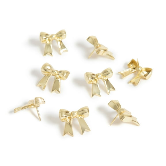 U Brands Ribbon Push Pins, 8 Count, Gold