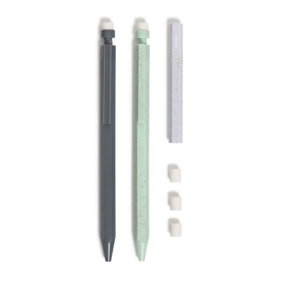 U Brands U-Eco 2pk Mechanical Pencils Speckled Hex with Refill: 0.7mm Cute Aesthetic Erasable Stationery, Ages 14+