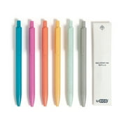 U Brands U-Eco Ballpoint Pens, 6 Count + 6 Ink Pen Refills, Sunset Speckle, Medium 0.7mm Point, Black Ink