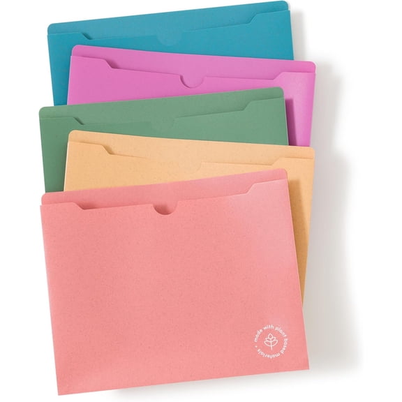 U Brands U-Eco Poly File Jacket, Set of 10, Letter Size, Assorted Brights