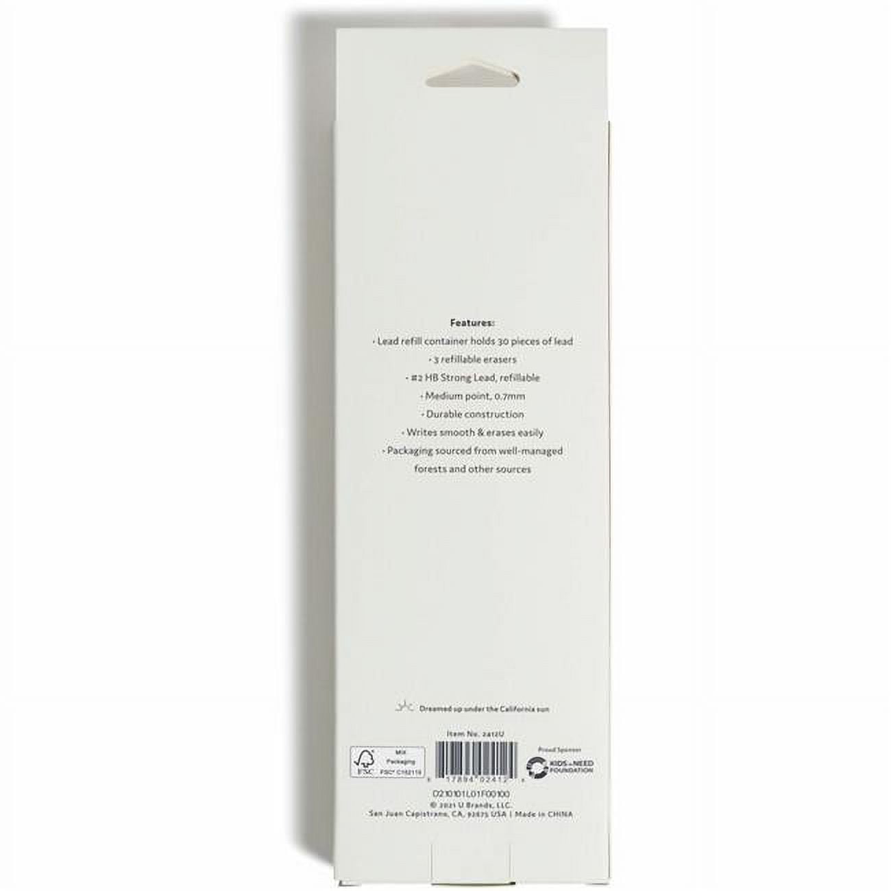 U Brands UBR2412U0424 No.2 Lead Cambria Mechanical Pencils, Matte Blush