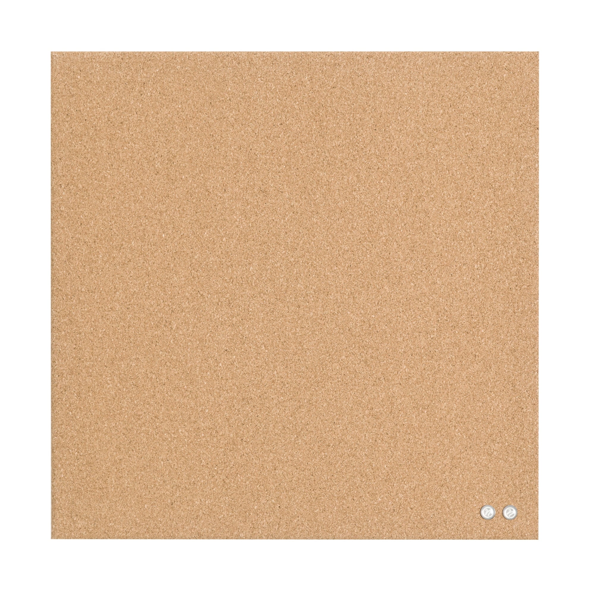 Natural Square Cork Bulletin Board for Home and Office, 14" x 14"