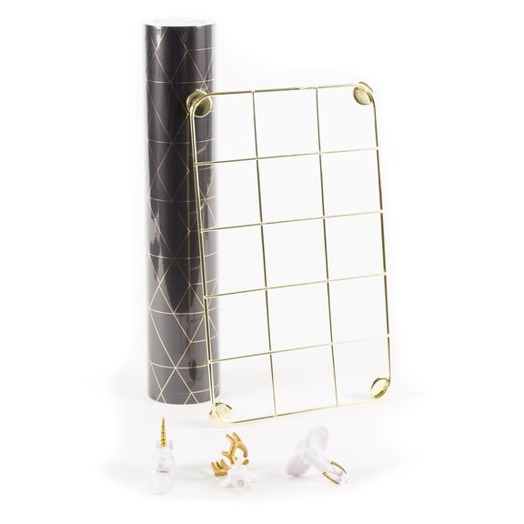 U Brands Wild Animal Locker Kit, 5 Pieces, Teen, Black and Gold, 5075U