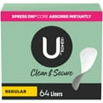 thumbnail image 1 of U By Kotex Clean & Secure Panty Liners - Light Absorbency - 64 ct (Packaging May Vary), 1 of 6