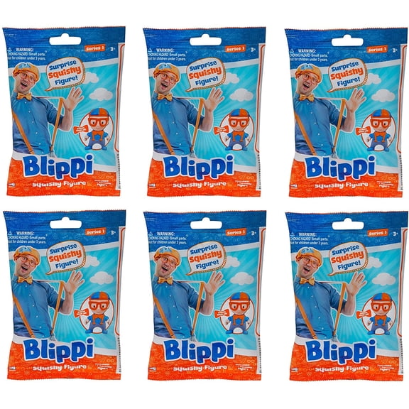 U.C.C. Distributing Blippi Squishy Figure Mystery Pack Set of 6 - 6 Random Toys Included…