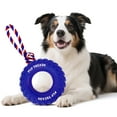 thumbnail image 1 of U-COMSO Rubber Dog Tire with Rope, Heavy Duty Chew Toys for Aggressive Chewers, Interactive Tug and Fetch Toy, 6" for Medium and Large Dogs, 1 pack, 1 of 9