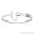 thumbnail image 1 of "U" Charm & Coiled Wire Cuff Bangle in Solid .925 Sterling Silver, 1 of 1