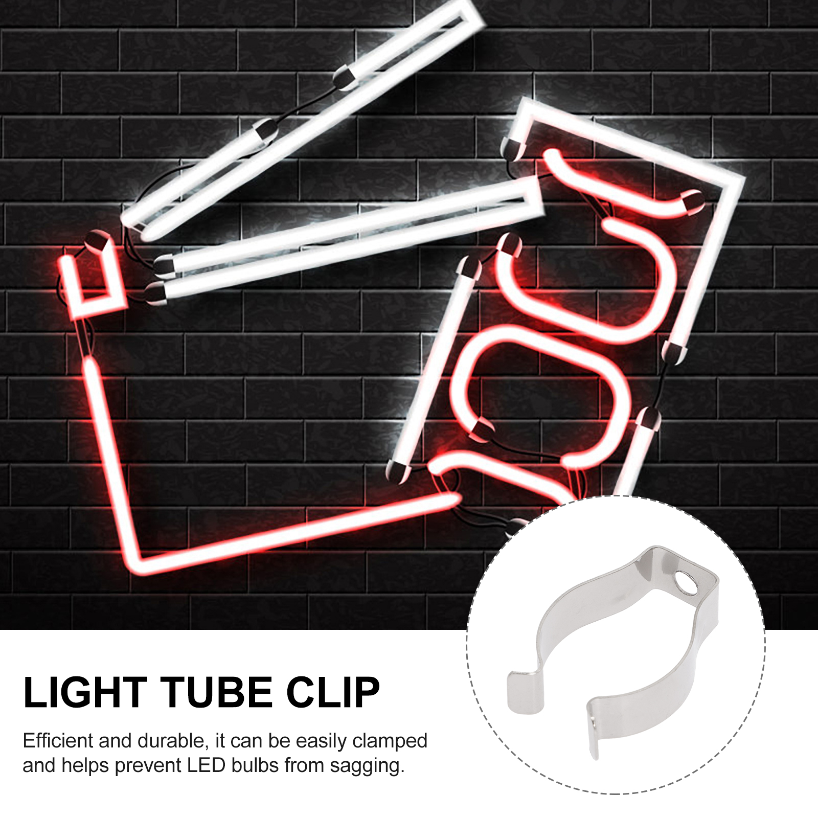 U Clips Holder 20pcs U Clip Holder Metal Pipe Clamp LED Fluorescent