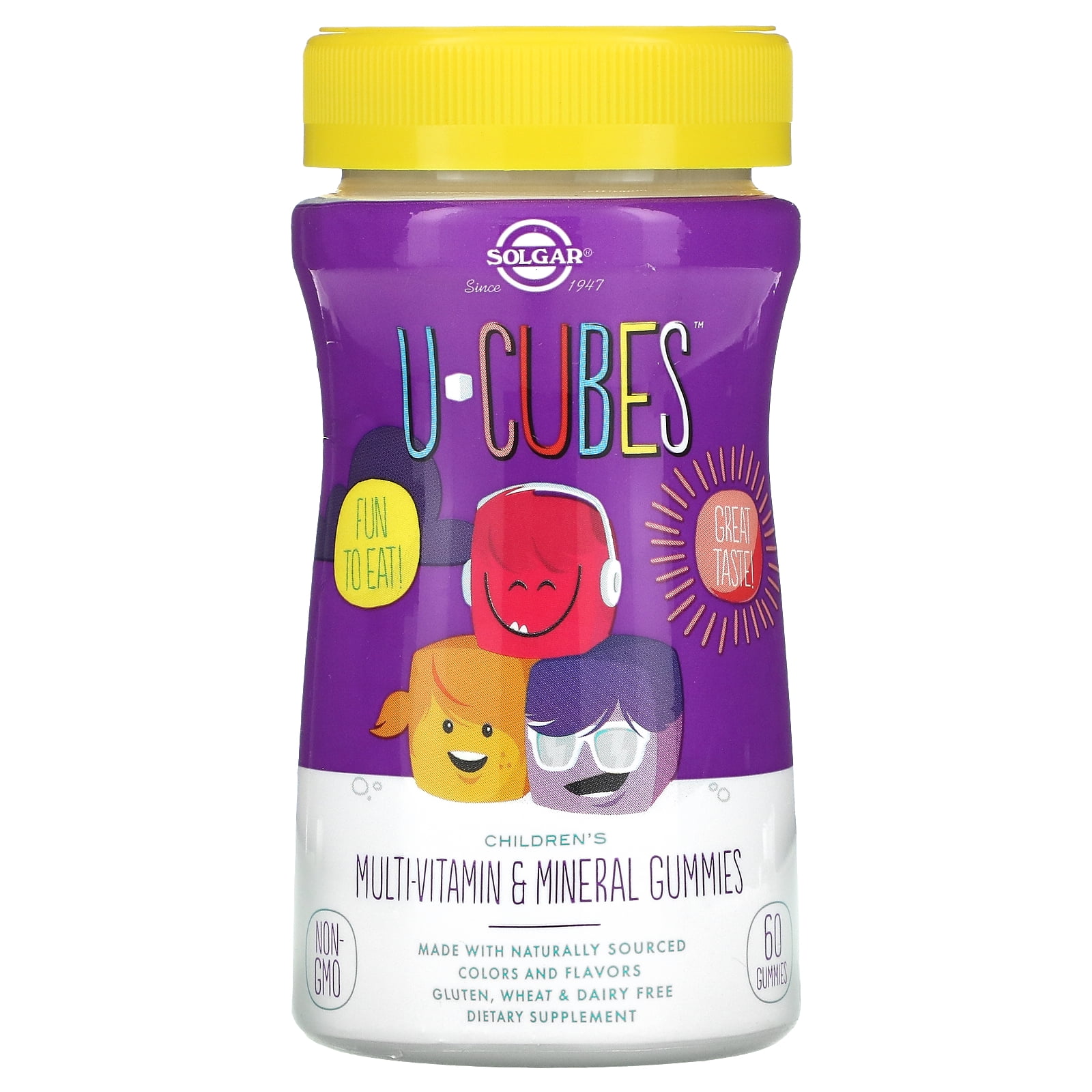 UCubes, Children's MultiVitamin & Mineral Gummies, Cherry & Orange