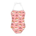thumbnail image 1 of FOR U DESIGNS Adorable Halter Swimsuit Girls Pink Beach Wear Clothing Size 3-4T Adjustable Strap Off Shoulder Bathing Suit Corgi Dog One Piece Swimwear, 1 of 6
