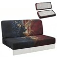 thumbnail image 1 of FOR U DESIGNS American Flag Deer Lightning Print RV Couch Covers for Sofa Bed 2 Piece Washable Stretchable Jackknife Sofa Slipcovers Non-Slip Breathable Wrinkle-Free Camper Furniture Protector, 1 of 7
