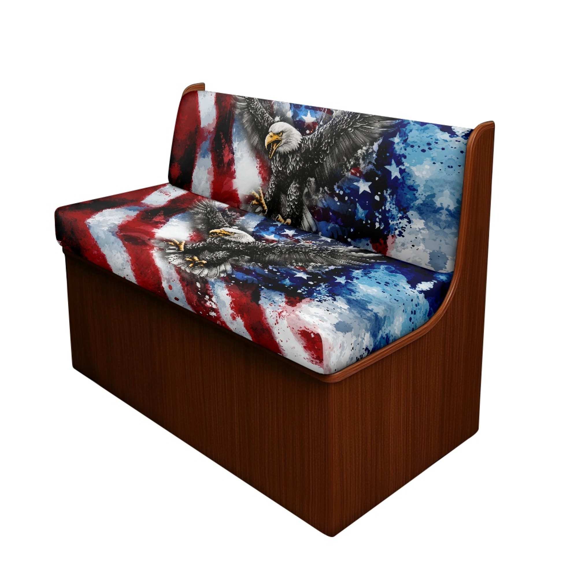 FOR U DESIGNS American Flag Eagle Pattern 2 Pieces RV Dinette Cushion Covers,Washable Camper Cushion Slipcovers Replacement Sofa Cushions Slipcovers for Travel Trailer Couch