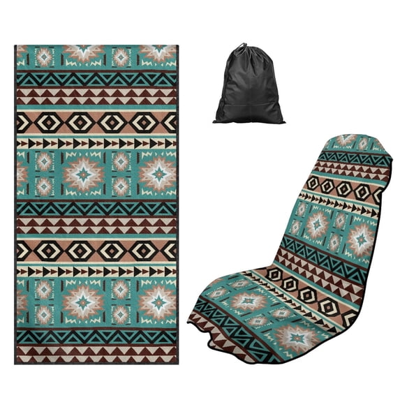 FOR U DESIGNS American Tribal Aztec Print Car Seat Cover 61 x 31 Inches Auto Seat Covers with Storage Bag, Multifunctional Sweat Towels for Outdoor Athletic Beach Picnic Sport, 2 Pack