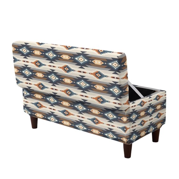 FOR U DESIGNS American Western Aztec Print Ottoman Cover Stretch Rectangle Ottoman Slipcovers Washable Slipcover for Folding Footstool Thick Stool Protector for Living Room Bedroom