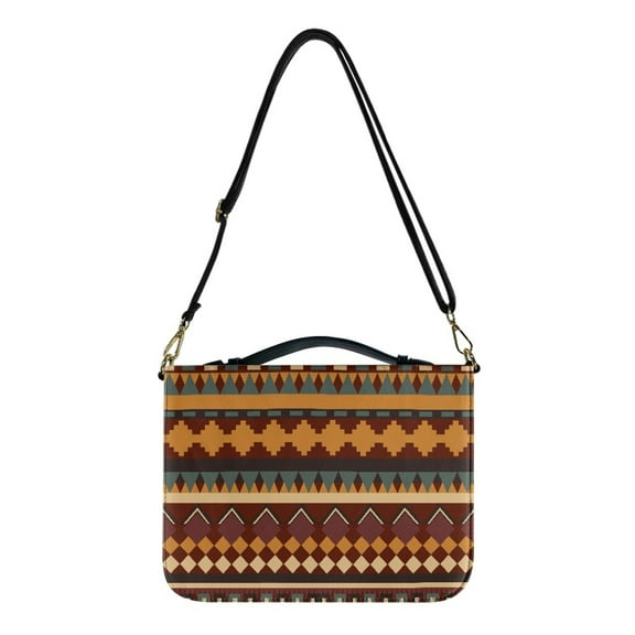 FOR U DESIGNS Aztec Ethnic Bible Cover for Women Size M PU Leather Bible Case with Handle Wear Resistant Bible Book Cover Carrying Case with Zipper Crossbody Backpack Bag Purse