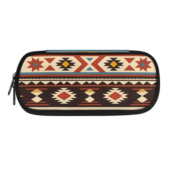 FOR U DESIGNS Aztec Pattern Pencil Case for Girls Boys Roomy Portable Pencil Pouch Pen Case with Compartment Dirty Resistant Back to School Supplies for School Classroom